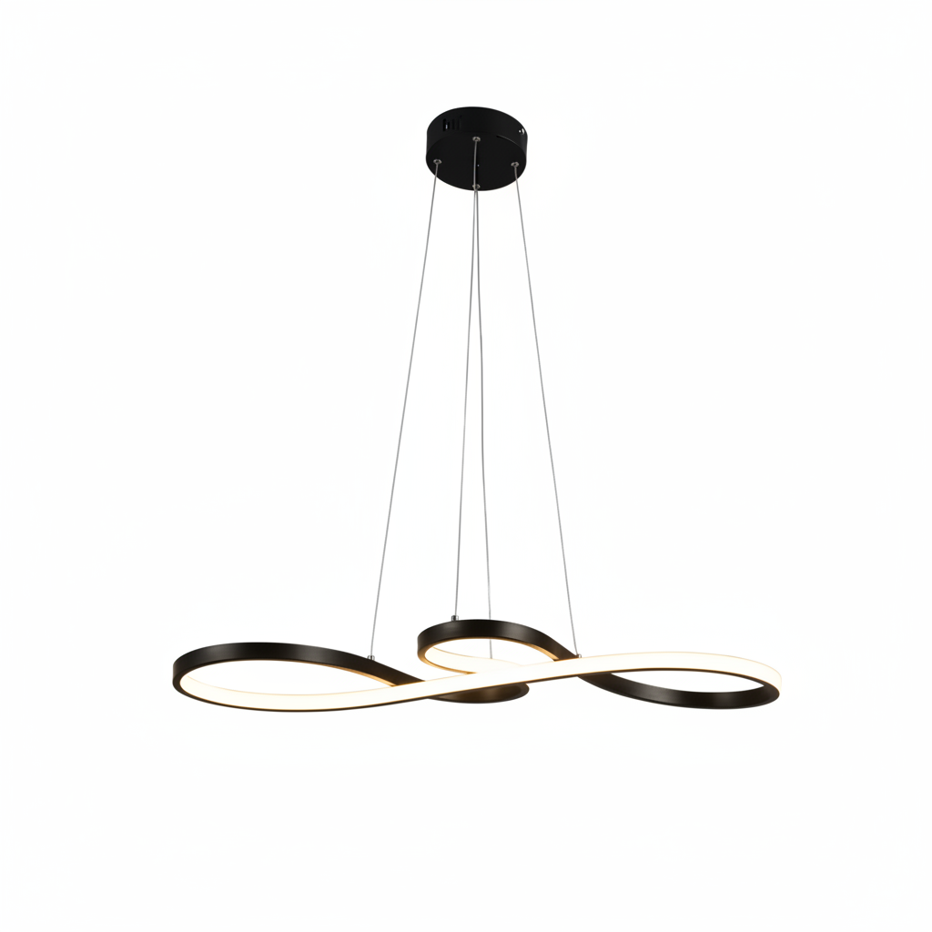 Guld eller Svart Wave Pendellampa – 40W, Dimbar LED, Modern Design