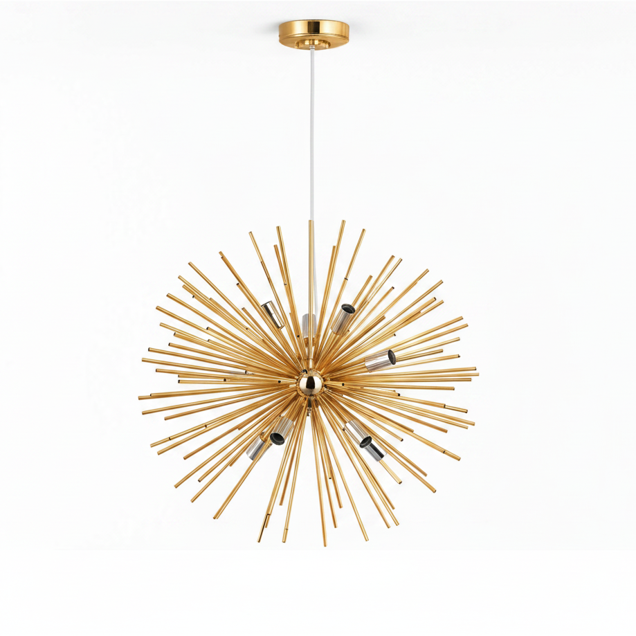 Guldfärgad Sputnik Ljuskrona – 9 G9 Ljuskällor, Modern Design