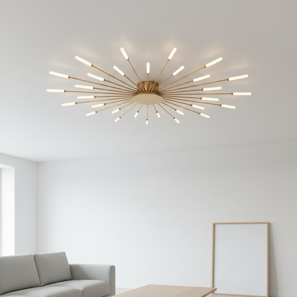 Firework LED Taklampa 128 cm – Stor Takbelysning för Vardagsrum