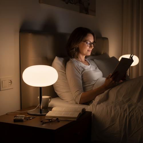 Äggformad Mjölkglas Bordslampa 28 cm – Sängbordslampa, Dimbar, 3 ljuslägen