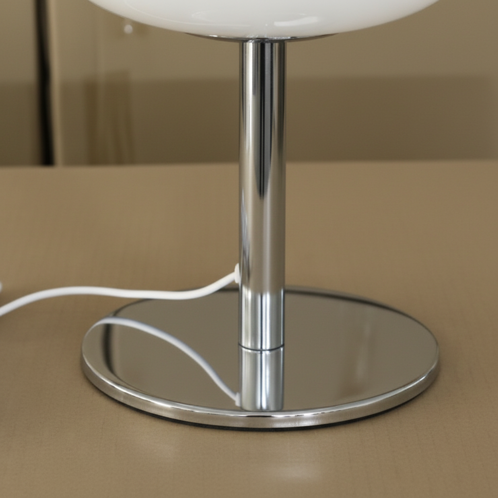 Äggformad Mjölkglas Bordslampa 28 cm – Sängbordslampa, Dimbar, 3 ljuslägen