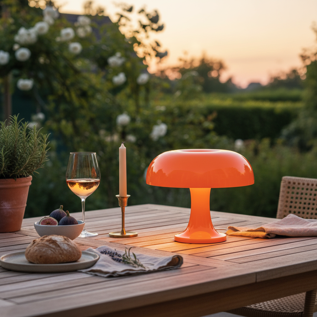 Mini Panton Svampbordslampa 25 cm – Uppladdningsbar, USB-C, Bordslampa