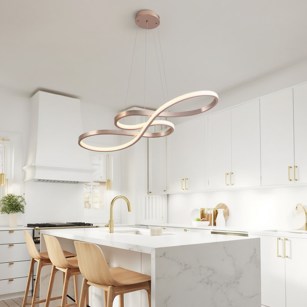 Guld eller Svart Wave Pendellampa – 40W, Dimbar LED, Modern Design