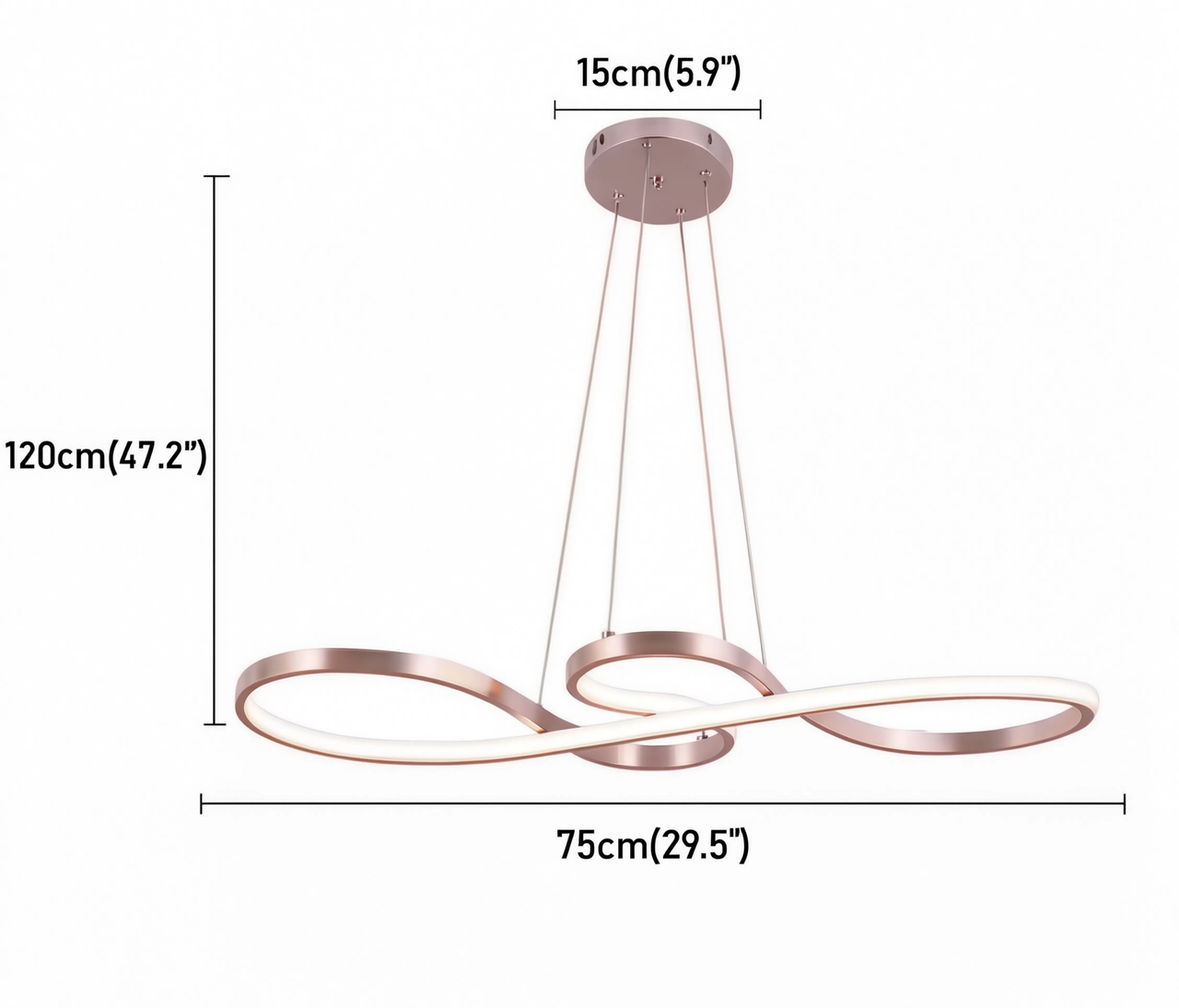 Guld eller Svart Wave Pendellampa – 40W, Dimbar LED, Modern Design