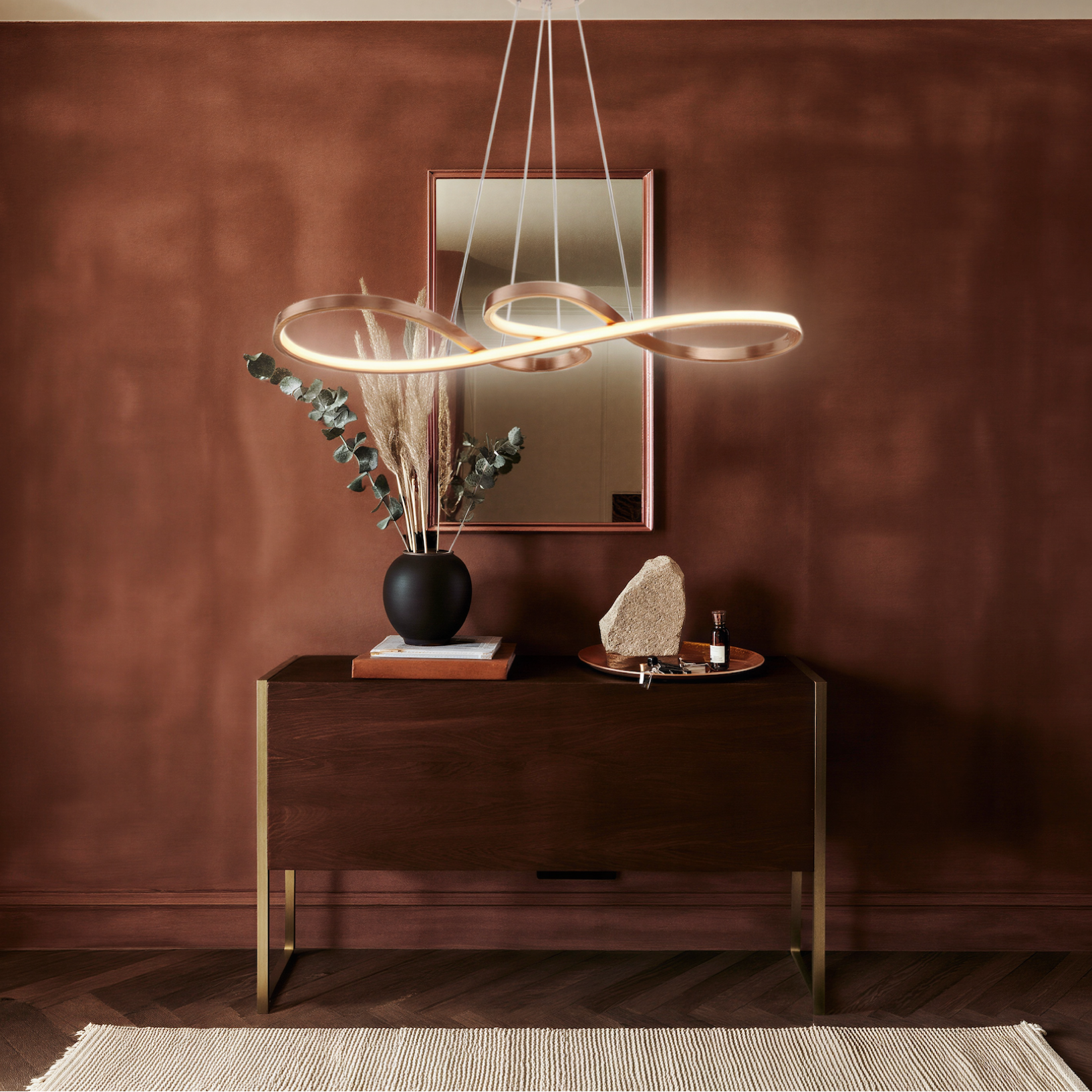 Guld eller Svart Wave Pendellampa – 40W, Dimbar LED, Modern Design