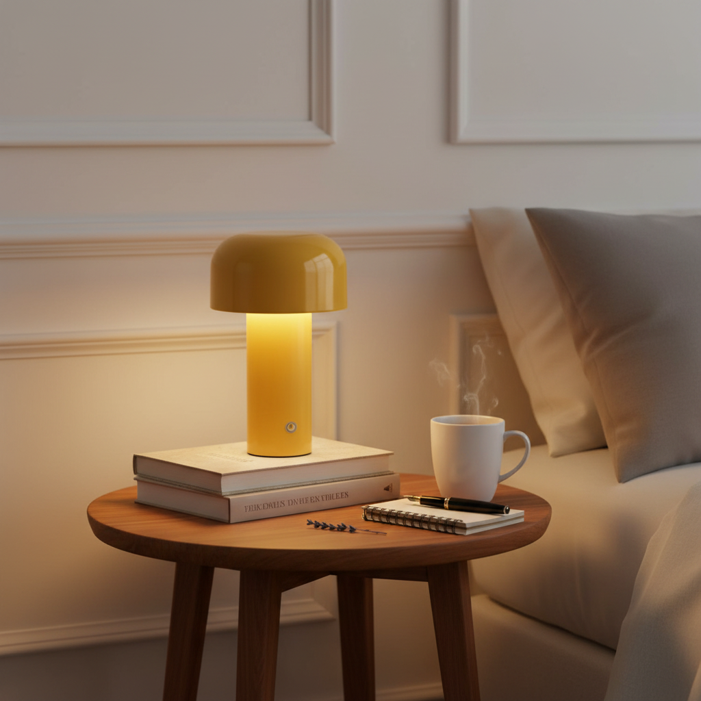 Portabel Bellhop Sängbordslampa 21 cm – Sladdlös, USB-C, LED, 3 ljuslägen