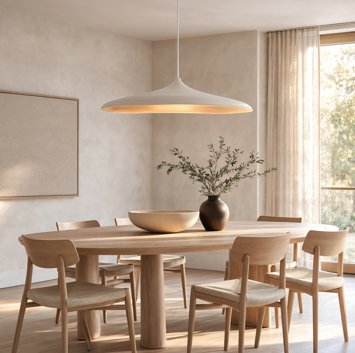 Wabi-Sabi Pendellampa – Vit eller Brun, E27, Skandinavisk Design