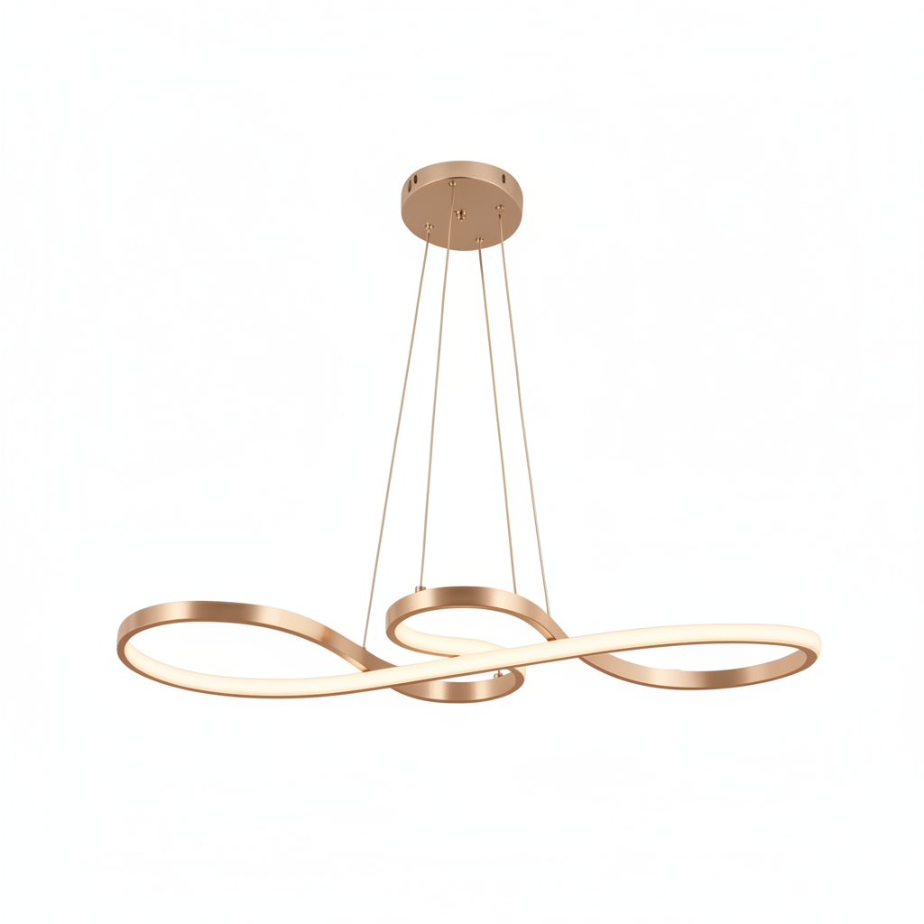 Guld eller Svart Wave Pendellampa – 40W, Dimbar LED, Modern Design